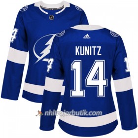 Dame Ishockey Tampa Bay Lightning Tröja Chris Kunitz 14 Adidas 2017-2018 Blå Authentic